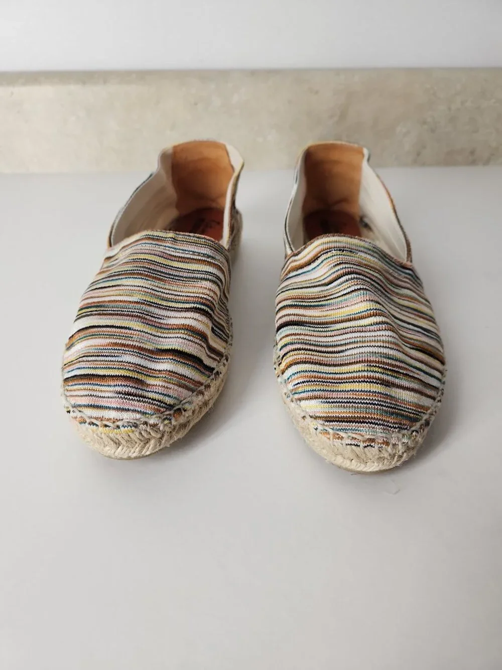 MISSONI Castaner Multicolor stripes espadrilles flats women's shoes 11 US  41 EU